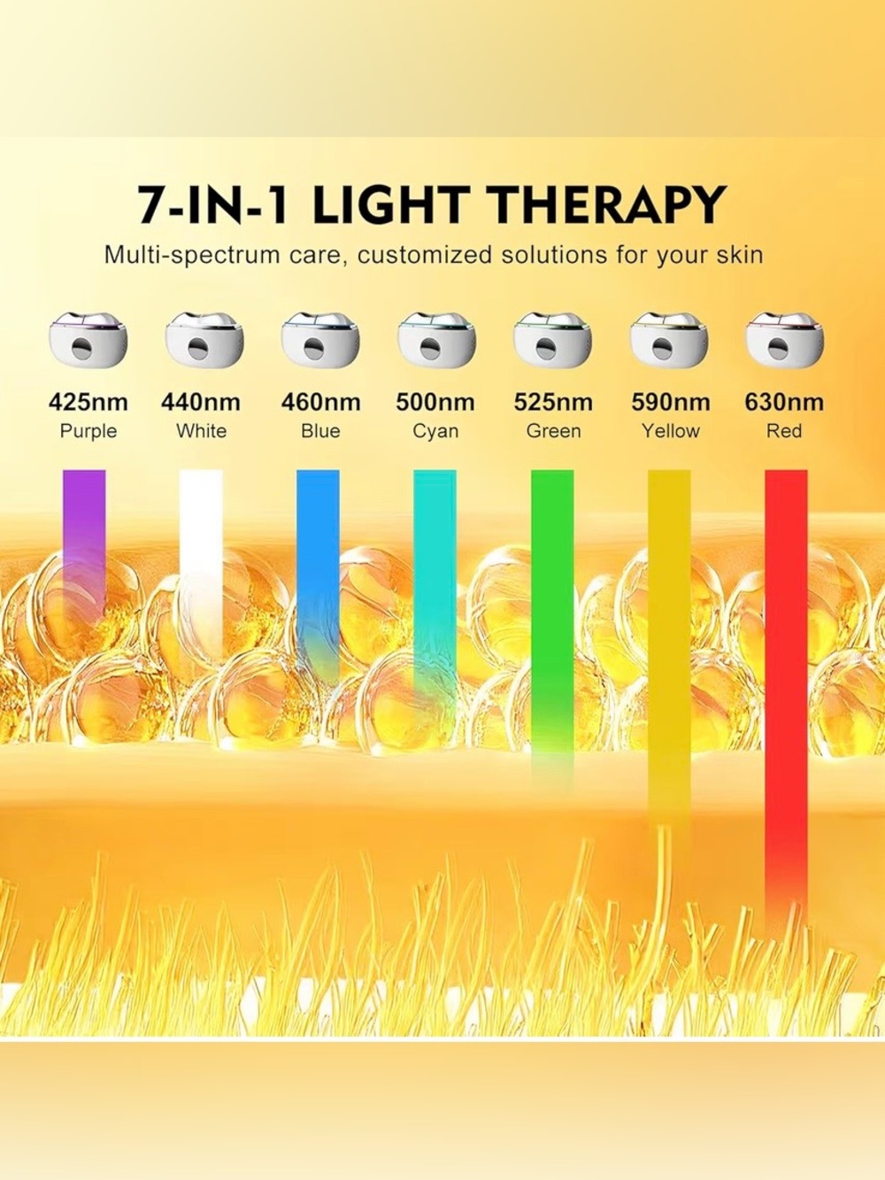 Facial Massager, 7-in-1 Color LED Light Therapy for Face - Picture 3 of 6